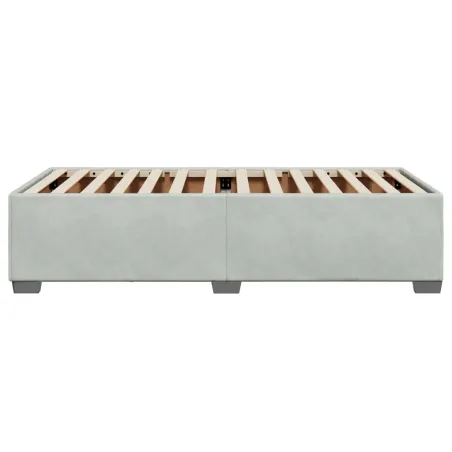 Cadre de lit sans matelas gris clair 90x190 cm velours