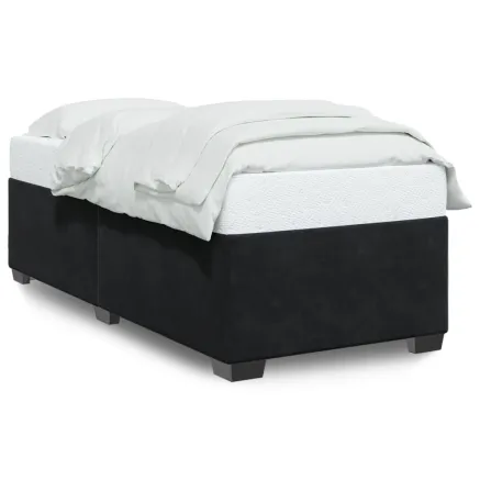 Cadre de lit sans matelas noir 90x190 cm velours 2