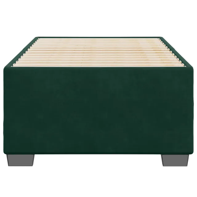 Cadre de lit sans matelas vert foncé 90x190 cm velours