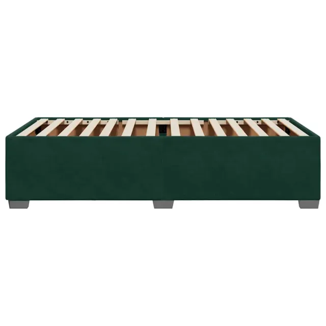 Cadre de lit sans matelas vert foncé 90x190 cm velours