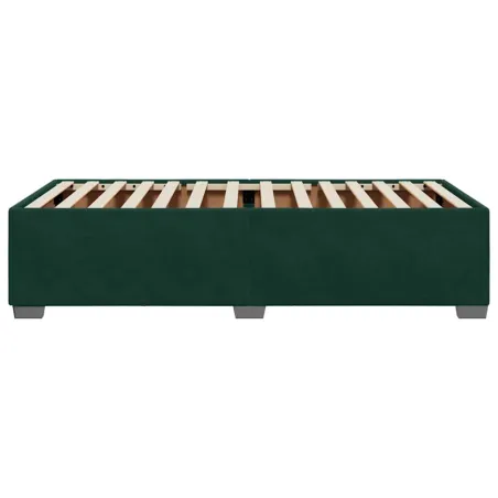Cadre de lit sans matelas vert foncé 90x190 cm velours