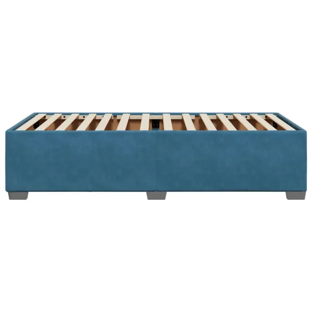 Cadre de lit sans matelas bleu 90x190 cm velours