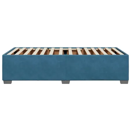 Cadre de lit sans matelas bleu 90x190 cm velours