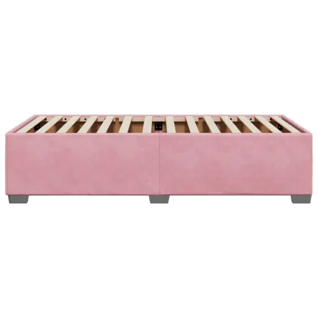 Cadre de lit sans matelas rose 90x190 cm velours
