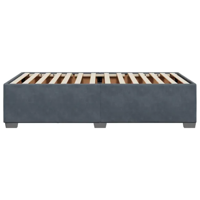 Cadre de lit sans matelas gris foncé 90x200 cm velours