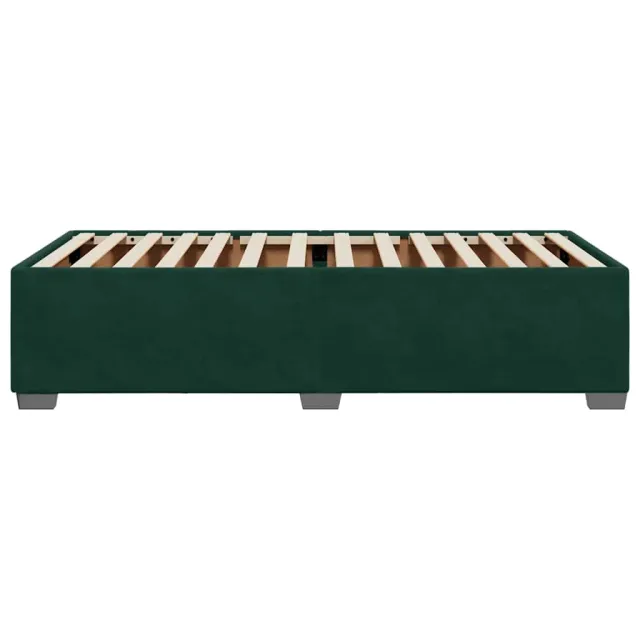 Cadre de lit sans matelas vert foncé 90x200 cm velours