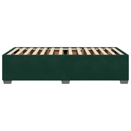 Cadre de lit sans matelas vert foncé 90x200 cm velours