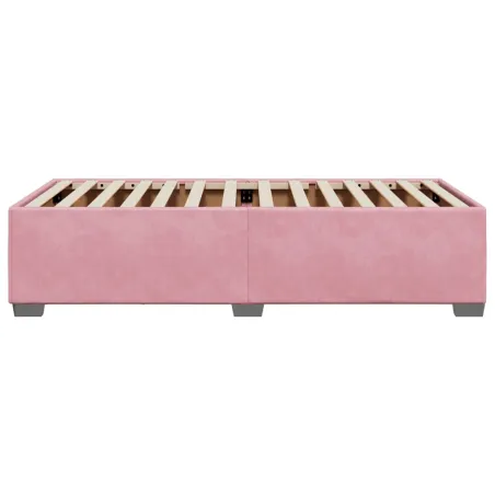 Cadre de lit sans matelas rose 90x200 cm velours