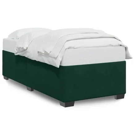 Cadre de lit sans matelas vert foncé 100x200 cm velours 2