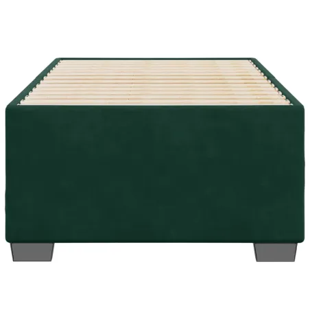 Cadre de lit sans matelas vert foncé 100x200 cm velours