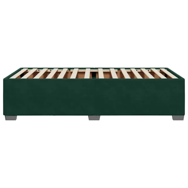 Cadre de lit sans matelas vert foncé 100x200 cm velours