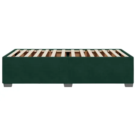 Cadre de lit sans matelas vert foncé 100x200 cm velours