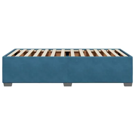 Cadre de lit sans matelas bleu 100x200 cm velours