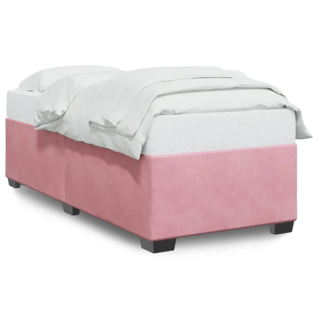 Cadre de lit sans matelas rose 100x200 cm velours