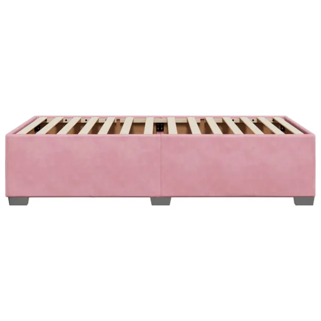 Cadre de lit sans matelas rose 100x200 cm velours