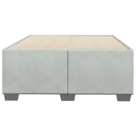 Cadre de lit sans matelas gris clair 120x190 cm velours