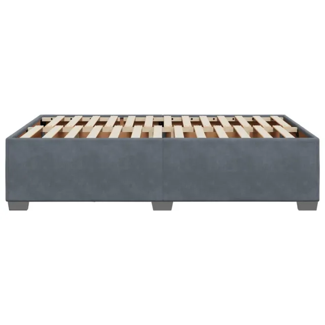 Cadre de lit sans matelas gris foncé 120x190 cm velours
