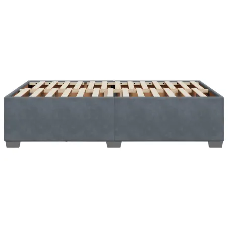 Cadre de lit sans matelas gris foncé 120x190 cm velours