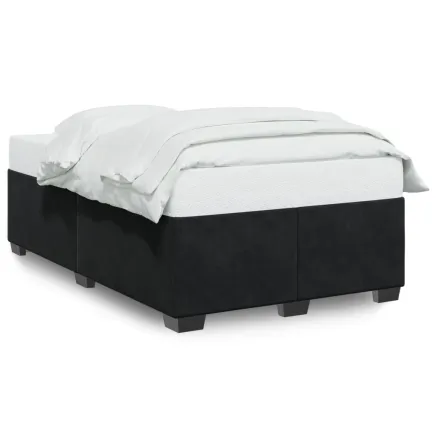 Cadre de lit sans matelas noir 120x190 cm velours 2