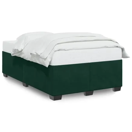 Cadre de lit sans matelas vert foncé 120x190 cm velours 2