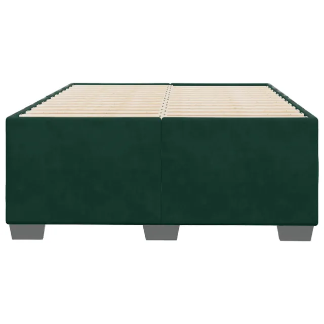 Cadre de lit sans matelas vert foncé 120x190 cm velours