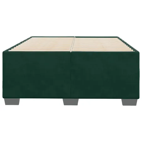 Cadre de lit sans matelas vert foncé 120x190 cm velours