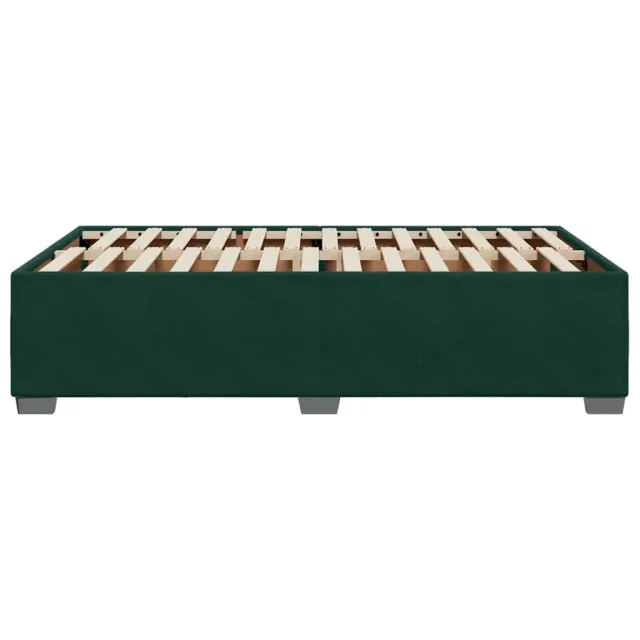 Cadre de lit sans matelas vert foncé 120x190 cm velours