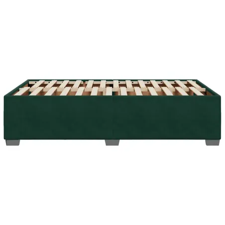 Cadre de lit sans matelas vert foncé 120x190 cm velours