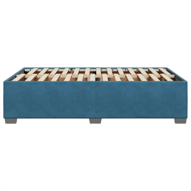 Cadre de lit sans matelas bleu 120x190 cm velours