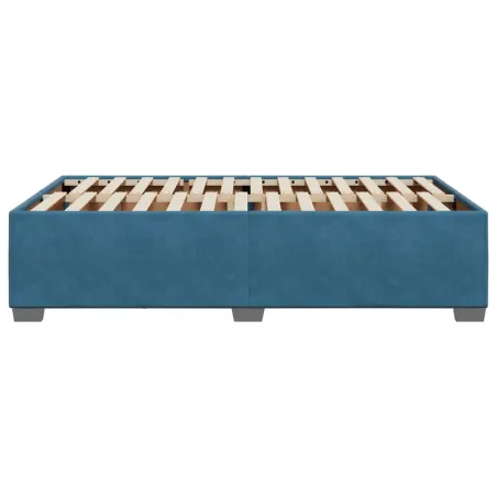 Cadre de lit sans matelas bleu 120x190 cm velours