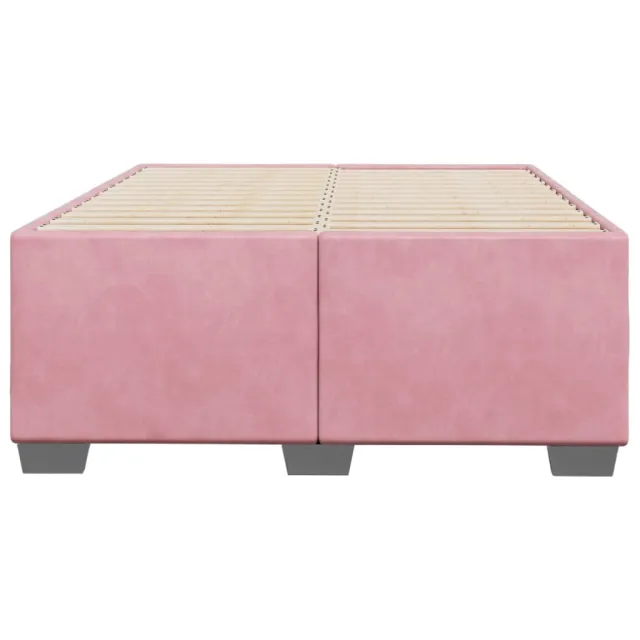 Cadre de lit sans matelas rose 120x190 cm velours