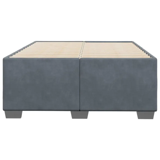 Cadre de lit sans matelas gris foncé 120x200 cm velours