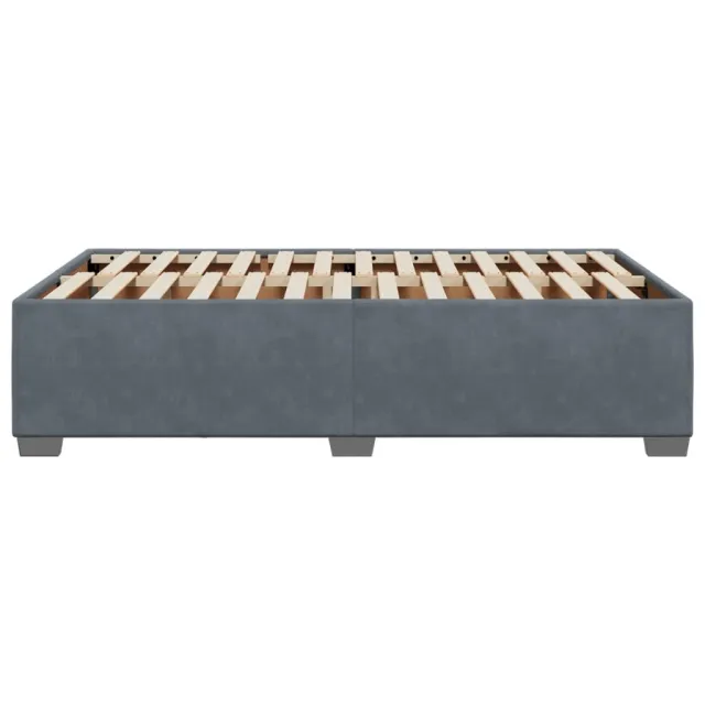 Cadre de lit sans matelas gris foncé 120x200 cm velours