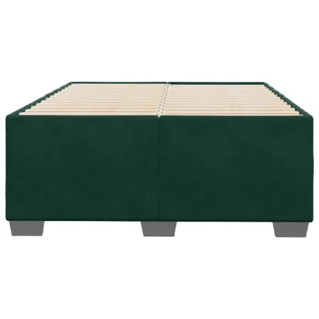 Cadre de lit sans matelas vert foncé 120x200 cm velours