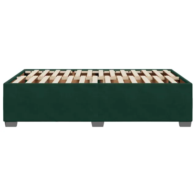 Cadre de lit sans matelas vert foncé 120x200 cm velours