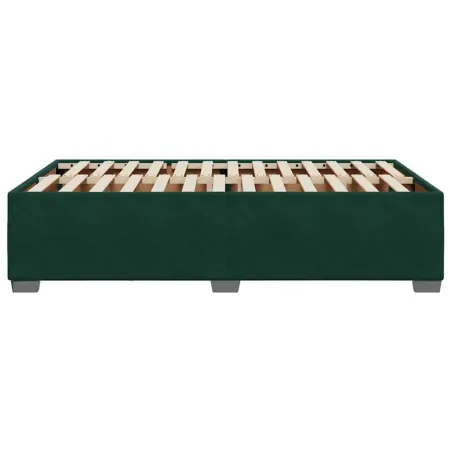 Cadre de lit sans matelas vert foncé 120x200 cm velours