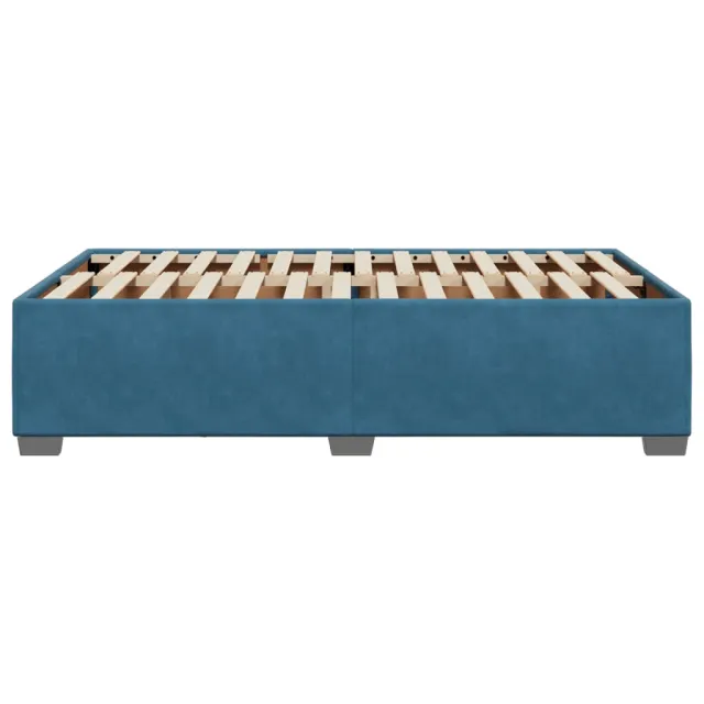 Cadre de lit sans matelas bleu 120x200 cm velours