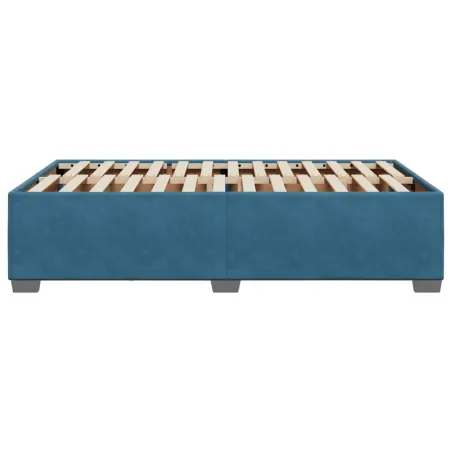 Cadre de lit sans matelas bleu 120x200 cm velours