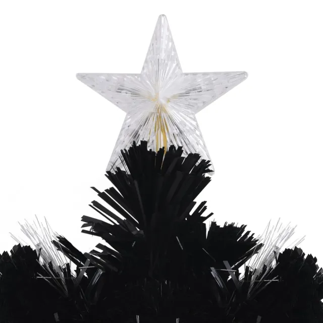 Sapin de Noël et flocons de neige LED Noir 180 cm Fibre optique
