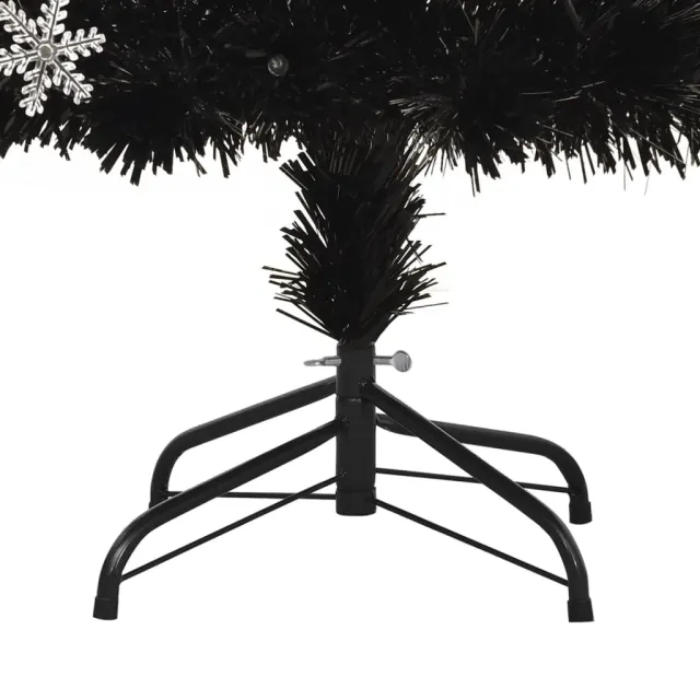 Sapin de Noël et flocons de neige LED Noir 180 cm Fibre optique