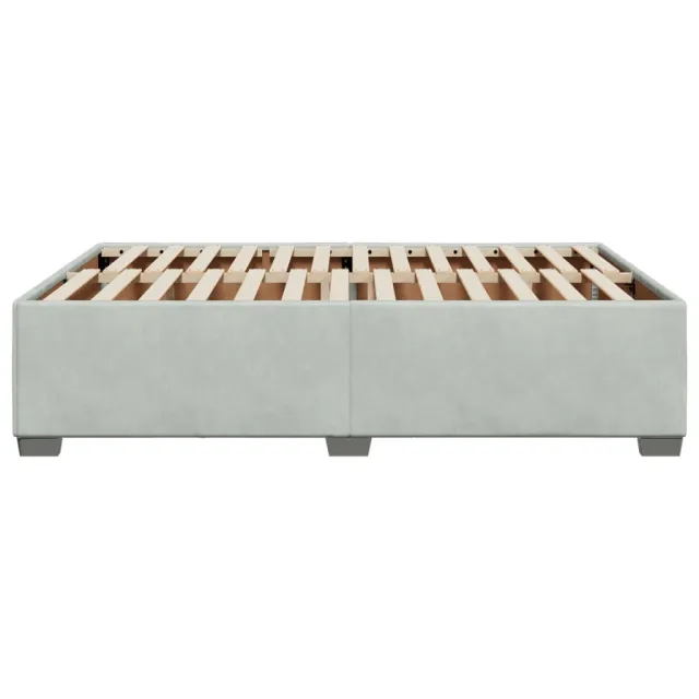 Cadre de lit sans matelas gris clair 140x190 cm velours
