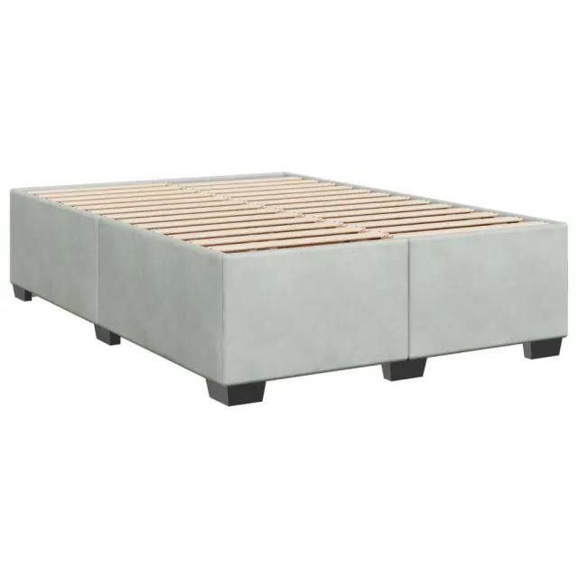 Cadre de lit sans matelas gris clair 140x190 cm velours