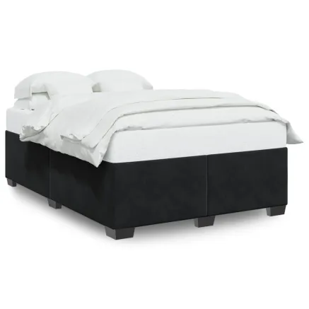 Cadre de lit sans matelas noir 140x190 cm velours 2