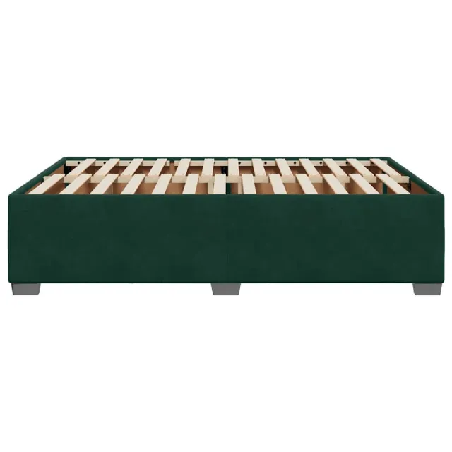 Cadre de lit sans matelas vert foncé 140x190 cm velours