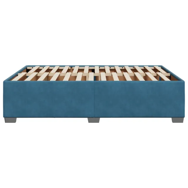 Cadre de lit sans matelas bleu 140x190 cm velours