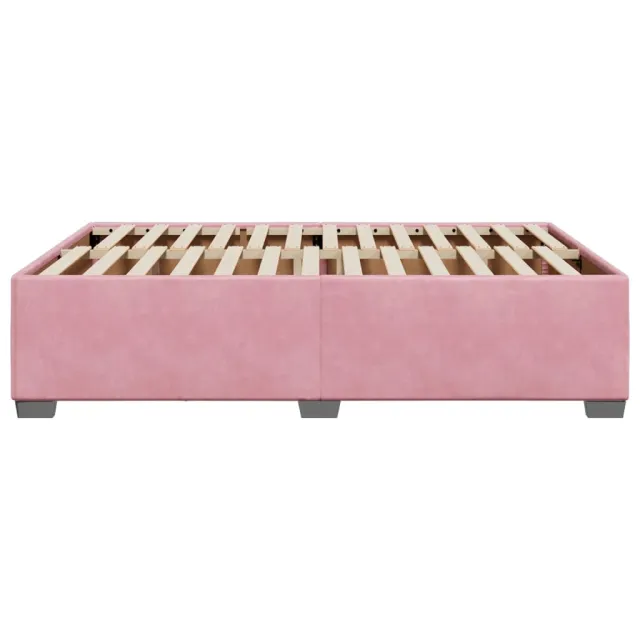Cadre de lit sans matelas rose 140x190 cm velours