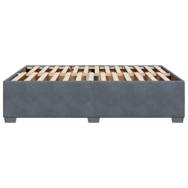 Cadre de lit sans matelas gris foncé 140x200 cm velours