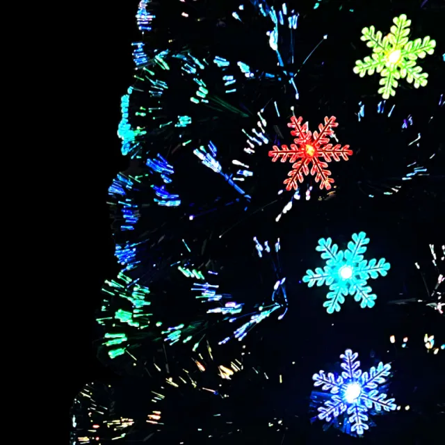 Sapin de Noël et flocons de neige LED Noir 210 cm Fibre optique