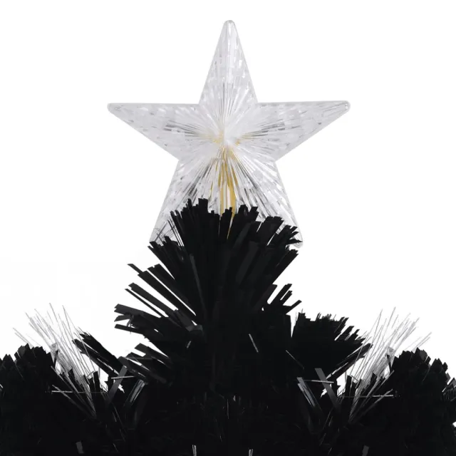 Sapin de Noël et flocons de neige LED Noir 210 cm Fibre optique