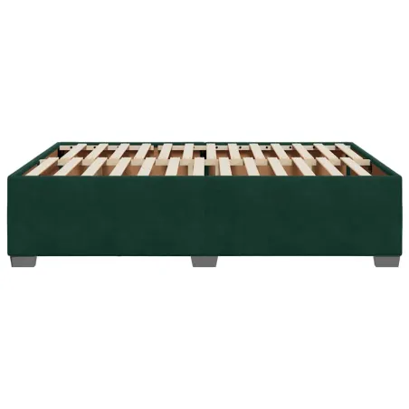 Cadre de lit sans matelas vert foncé 140x200 cm velours
